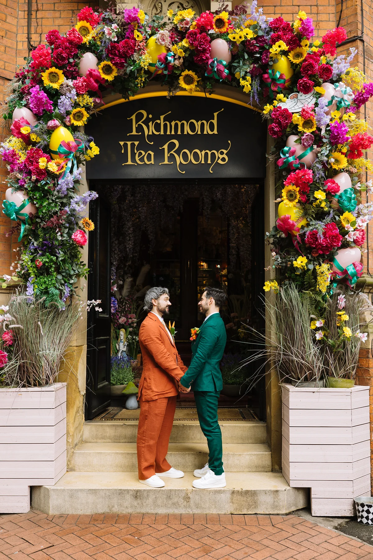 Two grooms at Richmond Tea Rooms